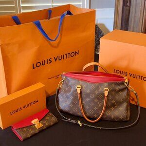 Louis Vuitton handbag and matching wallet set
